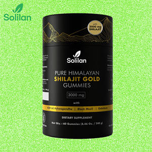 Yetişkinler İçin Solilan Himalaya Şilajit Altın Jelibonları Enerji Yönetimi ve Bağışıklık Desteği 60 Adet Jelibon Şeker - Product Image 1