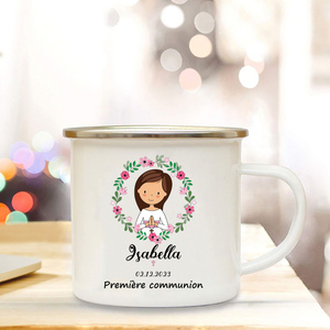 Taza personalizada de chocolate caliente con nombre personalizado, <span class=keywords><strong>tazas</strong></span> de café, <span class=keywords><strong>tazas</strong></span> con asa, favores para niños, regalo de fiesta de primera comunión - Product Image 3