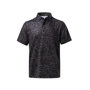 नई कस्टम मेड गोल्फ पोलो शर्ट पॉलिएस्टर प्लस आकार लघु आस्तीन पुरुषों की छलावरण पैटर्न पोलो शर्ट