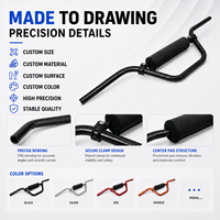 Guidon de moto en aluminium de 22 mm (7/8 pouces) avec barre transversale, protection de poitrine Protaper, pour Dirt Pit Bike, ATV, Quad, KLX, DRZ110, Motocross