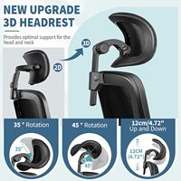 Ddp Prix Noir Pas Cher Base En Métal Hauteur Ajustable Ascenseur À Gaz Pivotant Rotatif Chaise De Bureau avec Soutien Lombaire Appui-Tête Réglable 2d