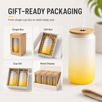 Gobelet personnalisé en verre borosilicate givré 250 ml, base antidérapante, sans BPA, compatible lave-vaisselle, motif personnalisé pour usage quotidien