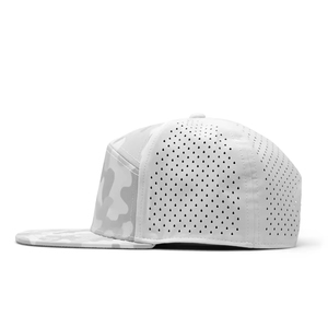 Custom 5 Panel Rubber PVC Logo Waterproof Baseball Cap Laser Cut Hole <b>Flat</b> Brim Perforated Cap Performance Golf <b>Hat</b> - Product Image 2