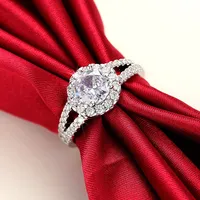 CAOSHI OEM Bagues Rondes Étincelantes en Faux Diamants et Zircons pour Femme, Bijoux de Luxe Plaqués Argent CZ pour Mariage
