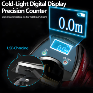 Moulinet de pêche à lancer numérique haute qualité 3000MJ avec affichage numérique, 6+1BB, 6.4:1, frein 20kg, chargement USB, corps en fibre de carbone pour <span class=keywords><strong>la</strong></span> pêche en eau salée et <span class=keywords><strong>la</strong></span> pêche au gros gibier - Product Image 2