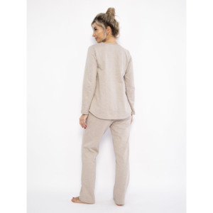 Ensemble de pyjama en coton 100% doux et respirant à manches longues, logo personnalisé, fabrication ODM, luxe, hiver - Brushe - Product Image 3