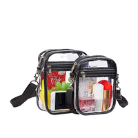Sac messager imperméable personnalisé Sac à bandoulière transparent en PVC transparent pour femmes avec prix de gros