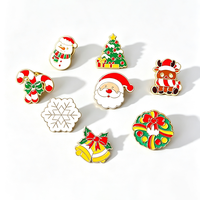 Lot de broches émaillées personnalisées de Noël : Père Noël, Renne, Sapin de Noël, Flocon de neige, Couronne – Broches de revers de collection pour les fêtes