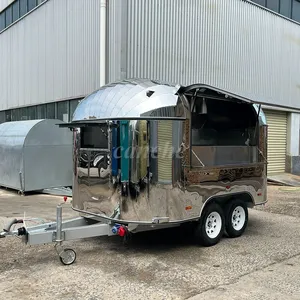 Chariot de restauration BBQ en acier inoxydable personnalisé, chariot à tacos de 3 m, camion de restauration rapide, camion de restauration mobile commercial en plein air - Product Image 6