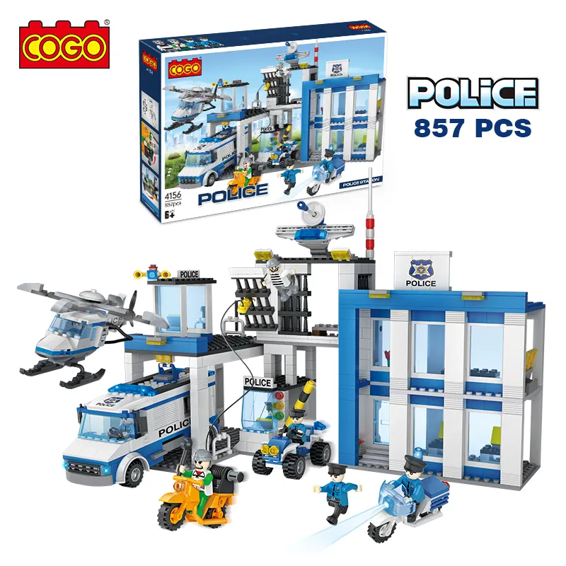 COGO 857PCS पुलिस शैक्षिक मॉडल बिल्डिंग ब्लॉक्स ईंटें खिलौने बच्चों के लिए
