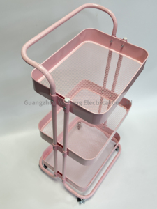 Chariot de salon de beauté rose, équipement de salon de beauté, chariot de salon de beauté en métal avec roulettes pour spa - Product Image 5