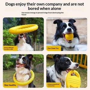 Juego de juguetes masticables de ABS para entrenamiento de dentición en perros, incluye anillos y juguetes para lanzar, duraderos, para Border Collies grandes - Product Image 4