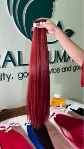 Luxe 100% Cheveux Humains Vietnam 4x4 Closure, Ligne de Cheveux Fine, Rouge Vin 99J, Dentelle Suisse Transparente HD, Vierge Remy - Product Image 6