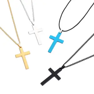 20291-3 Europese En Amerikaanse Retro Mode Eenvoudige Christian Classic Cross Lichtmetalen Ketting