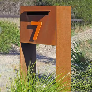 Buzón de Correo Independiente de Acero Corten Rojo Oxidado Vintage, Resistente al Agua, Fácil de Instalar, Capacidad Personalizable, para Uso Urbano, Hecho en China - Product Image 1