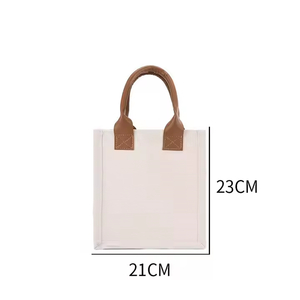 Sac fourre-tout en toile personnalisé avec logo, de haute qualité, durable, imperméable, laminé, en coton, pour cadeaux, promotionnels, avec poignée en PU, fabriqué en Chine - Product Image 6