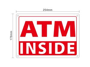 Letrero de Advertencia Personalizable de Aluminio para Cajero Automático, <span class=keywords><strong>Sin</strong></span> Costo, Diseño de Fábrica, para Interiores de Tiendas Minoristas - Product Image 3