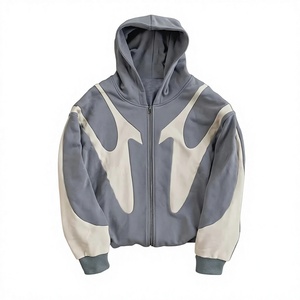 Men's Color Blocking <b>Zip</b> Hoodie Regular Fit Casual <b>Hooded</b> Sweatshirt Sublimation Print Polyester FRENCH TERRY Autumn Wear - Product Image 3