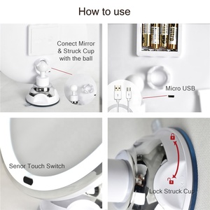 Maquillaje <span class=keywords><strong>espejo</strong></span> de 360 grados de rotación 10X lupa ducha en el cuarto de <span class=keywords><strong>baño</strong></span> vanidad <span class=keywords><strong>espejo</strong></span> con luz potente <span class=keywords><strong>ventosa</strong></span> - Product Image 6