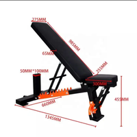 Banc de musculation inclinable réglable robuste pour usage intensif, portable, avec cadre en fonte métallique pour la musculation à domicile