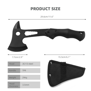 Bán buôn thép không gỉ Tomahawk rìu cao su xử lý cắm trại ngoài trời tồn tại đa chức năng rìu Rìu - Product Image 2