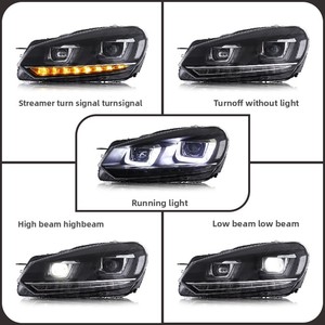 Faros LED Modificados de 12V para Golf 6 2010-2014, Diseño Ojo de Demonio con Luz Fluida, 4600 Lúmenes, 6000K, Diseño Ojo de Demonio Mejorado - Product Image 3