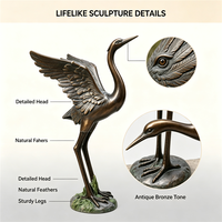 Sculpture d'oiseau grue en PRV de taille personnalisable, peinte à la main, ornement extérieur, statue d'art paysager pour hôtels, clubs et zones commerciales