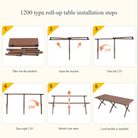 Ensemble de table de camping en acier au carbone, table de pique-nique pliable portable avec chaises, équipement de plein air
