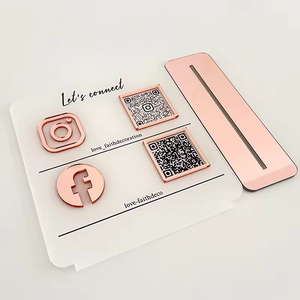 Exhibidor de Acrílico Personalizable con Código QR para Mostrar el Icono de las Redes Sociales con Estilo, Letrero de Instagram y <span class=keywords><strong>Facebook</strong></span> - Product Image 3