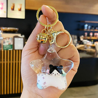Porte-clés en plastique, porte-clés les plus vendus, personnalisables, porte-clés flottant en 3D avec liquide, porte-clés flottant en forme de bouteille, porte-clés liquide pour chat, cadeaux