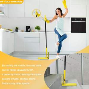 <span class=keywords><strong>Balai</strong></span> à poussière avec système unique 90 °   <span class=keywords><strong>Balai</strong></span> à poussière <span class=keywords><strong>pliable</strong></span> à long manche pour sols plats, carrelage et stratifié, utilisation humide ou sèche - Product Image 3