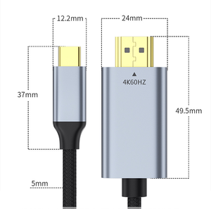 Câble Adaptateur Convertisseur <span class=keywords><strong>HDMI</strong></span> <span class=keywords><strong>vers</strong></span> USB-C Tressé en Nylon 4K 60Hz <span class=keywords><strong>HDMI</strong></span> <span class=keywords><strong>vers</strong></span> USB-C 8K Type-C <span class=keywords><strong>vers</strong></span> <span class=keywords><strong>HDMI</strong></span> 120Hz - Product Image 6