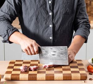 Nouvelle planche à découper en bois compatible avec les couteaux, avec rainure pour les jus et poignées antidérapantes - Product Image 4