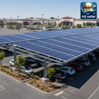 Système de montage de carport solaire commercial à grande échelle H2 Solar, structure en acier multi-baies pour parking
