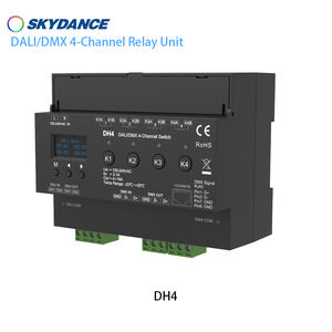 DH4 100V-240VAC 4CH * 16A DALIACリレー4チャンネルDALI/DMXリレーユニットDT7DALI-2認定高インラッシュ仕様リレー - Product Image 4