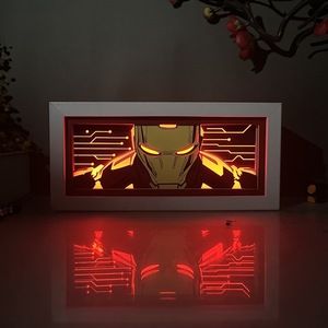 Lampes à LED découpées en papier <span class=keywords><strong>Marvel</strong></span> avec logo personnalisé-Spider-Man Iron Man <span class=keywords><strong>Thor</strong></span> Deadpool Veilleuses avec sculpture en 3D - Product Image 2