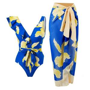 <span class=keywords><strong>Robe</strong></span> <span class=keywords><strong>de</strong></span> <span class=keywords><strong>plage</strong></span> française une pièce conservatrice <span class=keywords><strong>de</strong></span> style européen américain pour <span class=keywords><strong>Amazon</strong></span> Bikini imprimé ensemble deux pièces - Product Image 4