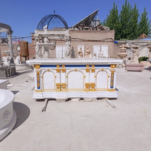 Table d'autel <span class=keywords><strong>en</strong></span> marbre sculpté à la main, grande décoration religieuse personnalisée, décoration <span class=keywords><strong>en</strong></span> pierre naturelle sculptée, <span class=keywords><strong>église</strong></span> <span class=keywords><strong>catholique</strong></span>, Shivling, vente - Product Image 2
