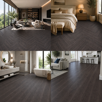 Plancher SPC grain noyer avec sous-couche IXPE robuste, produit fini personnalisé, inspection de qualité, pour entrepôt