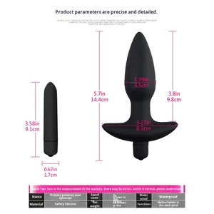 مجموعة سدادات شرجية هزازة من السيليكون سهلة التنظيف ومحمولة، لعبة عاطفية من المورد - Product Image 5