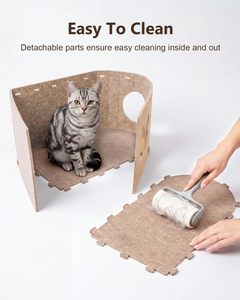 Felt Double-layer Cat House with Integrated Scratching Board Wear-resistant & Non-shedding Pet <b>Bed</b> - Product Image 3