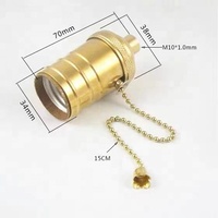 Douille de lampe vintage en laiton E27 avec interrupteur à bouton, support de lampe suspendue rétro Edison 4A250V, base de lampe DIY