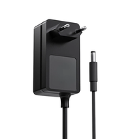 Adaptador de Corriente CA/CC Personalizado Negro con Enchufe Europeo de 2 Pines Redondos, Cargador de Pared de 36W con Cable CC Fijo para Cámaras de Seguridad y Dispositivos Inteligentes para el Hogar