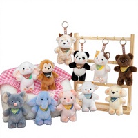 Pendentifs en peluche polyester série Puff, figurines animales rembourrées en coton PP, agneau, singe, éléphant, parfumés, ornements suspendus pour voiture, vente en gros