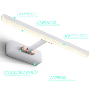 Lámpara de Escritorio Moderna de Lujo con Espejo LED, Lámpara de Pared Impermeable Antiniebla para Hotel, Villa, Baño, Venta al por Mayor para Comercio Electrónico Transfronterizo - Product Image 5