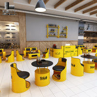 Ensemble table et tabourets en baril d'huile industriel, logo personnalisé, mobilier en métal pour pub, café, restaurant, brasserie