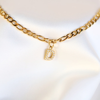 MICC Vente en gros Bijoux pour femmes en acier inoxydable personnalisés Plaqué or 18 carats Pendentif à breloque avec lettre 26 lettres Zircon CZ Bracelet avec initiale