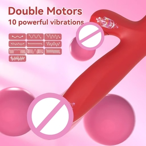 Vibrateur lapin en gros - 10 vitesses, stimulateur double point G et clitoridien, silicone liquide, sans danger pour le corps, étanche, recharge USB, sextoy - Product Image 6
