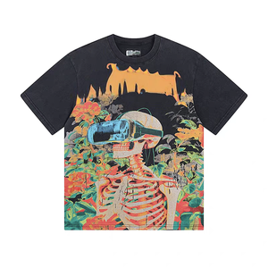 Vente chaude unisexe nom <span class=keywords><strong>de</strong></span> <span class=keywords><strong>marque</strong></span> hommes ample décontracté Vintage grande taille couverture en coton 100% <span class=keywords><strong>T</strong></span>-shirts tricotés - Product Image 5
