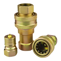 Acoplador Hidráulico Rápido Tipo B ISO 7241-B, Conector de Acero al Carbono Galvanizado con Rosca G1/2 para Manguera Hidráulica y Línea de Aceite
